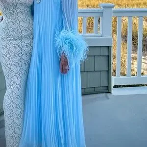 Self-Portrait | Dresses | Self Portrait Blue Chiffon Feather